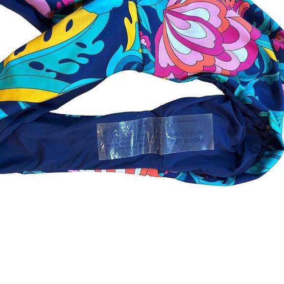 Trina Turk India Garden Halter Belted One Piece Womens Floral Swimsuit Size 6 - Picture 7 of 7